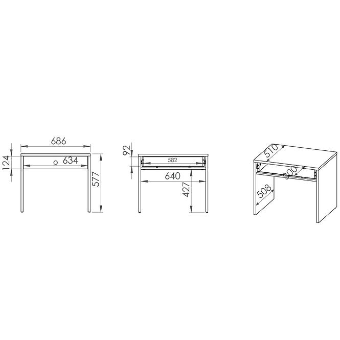 Couchtisch Elmo 70cm Weiß/Buche Fjord