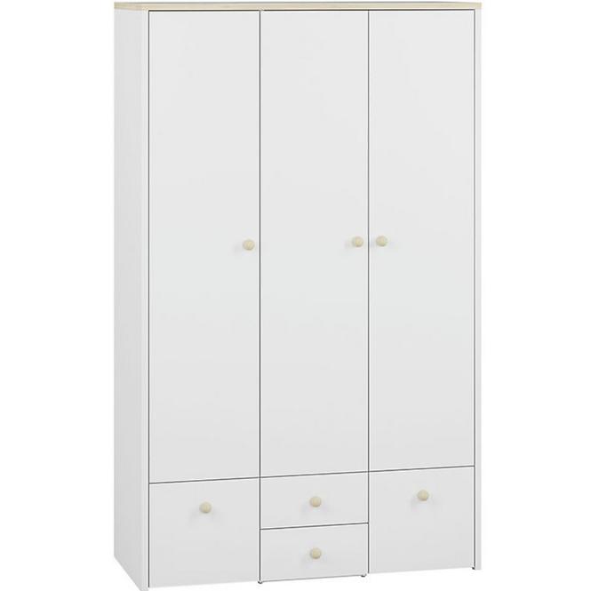 Schrank Elmo 117cm Weiß/Buche Fjord