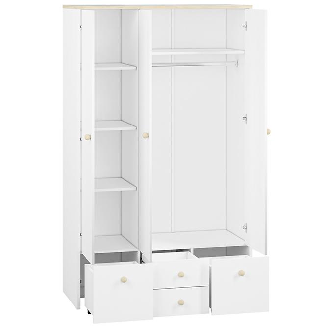Schrank Elmo 117cm Weiß/Buche Fjord