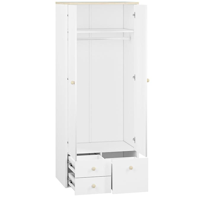 Schrank Elmo 80cm Weiß/Buche Fjord