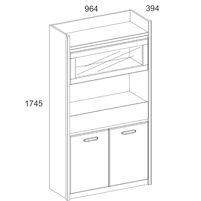 Vitrine Axer 97cm Kastanie Nairobi/Onyx