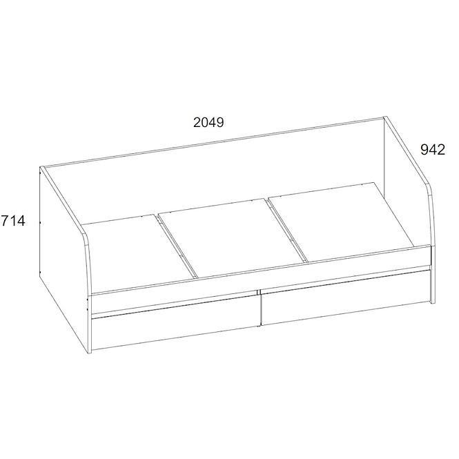 Bett Axer 90cm Kastanie Nairobi/Onyx