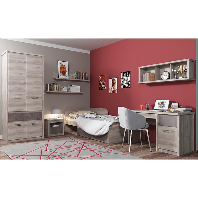Bett Axer 90cm Kastanie Nairobi/Onyx