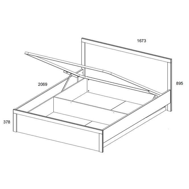 Bett Axer 160cm Kastanie Nairobi/Onyx