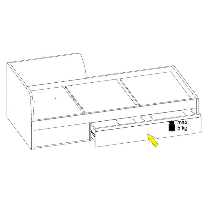 Bett Axer 90cm Kastanie Nairobi/Onyx