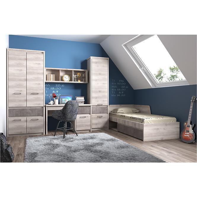 Bett Axer 90cm Kastanie Nairobi/Onyx