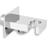 Wandauslauf eckig mit Duschhalter 1/2”, Chrom
