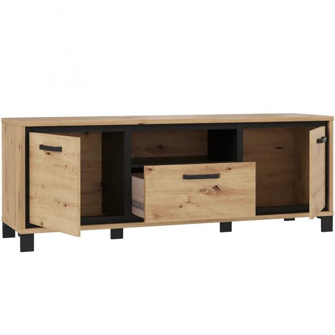 Tv Tisch Trondheim 158cm Eiche Artisan/Schwarz,2