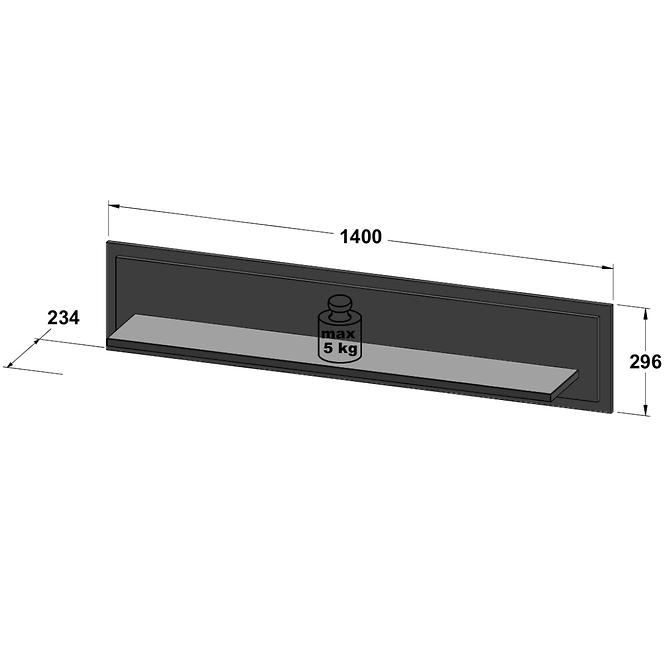 Regal Trondheim 140cm Eiche Artisan/Schwarz