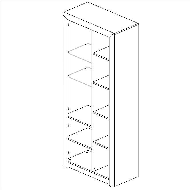 Vitrine Castel 85cm Eiche Sonoma/ Sonoma Trüffel