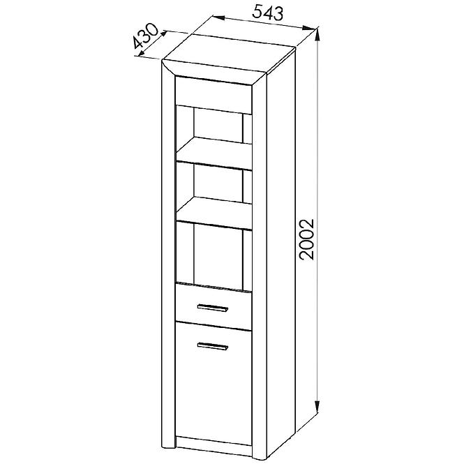 Vitrine Castel 55cm Eiche Sonoma/ Sonoma Trüffel
