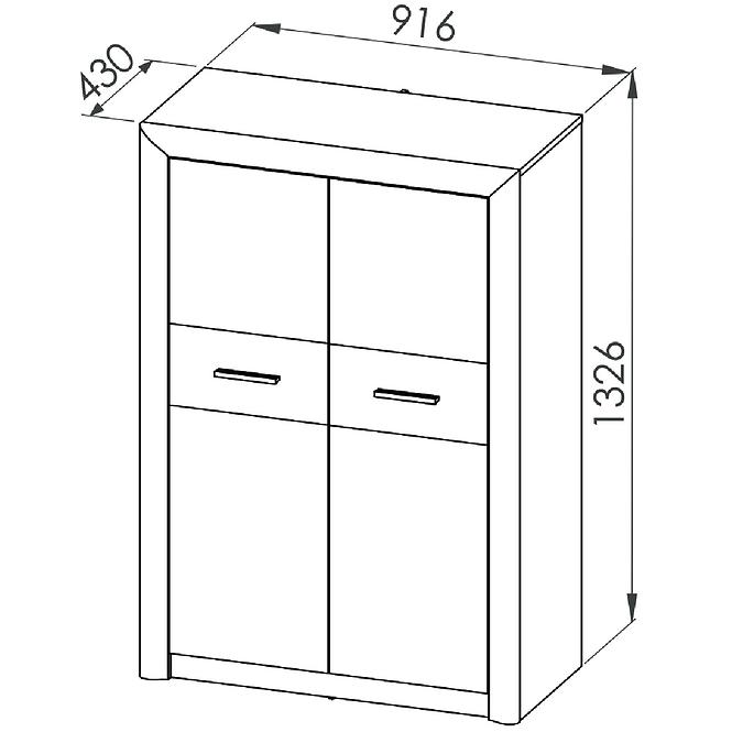 Kommode Castel 92cm Eiche Sonoma/ Sonoma Trüffel