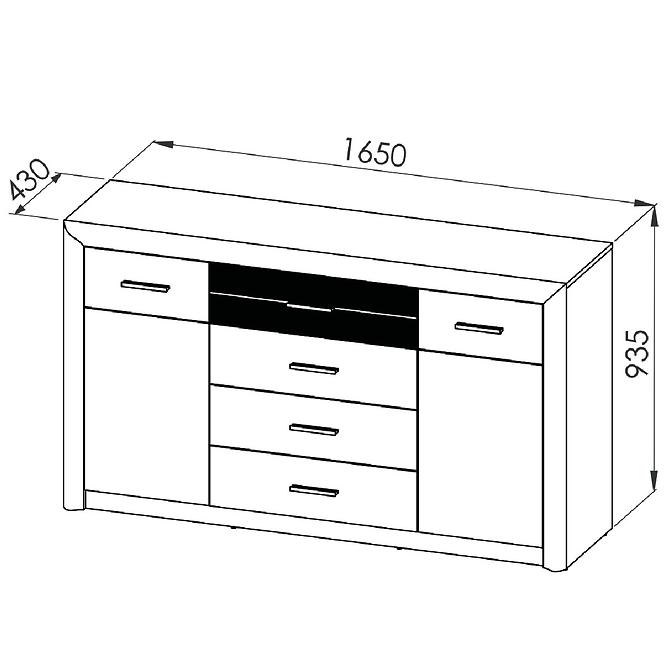 Kommode Castel 165cm Eiche Sonoma/ Sonoma Trüffel