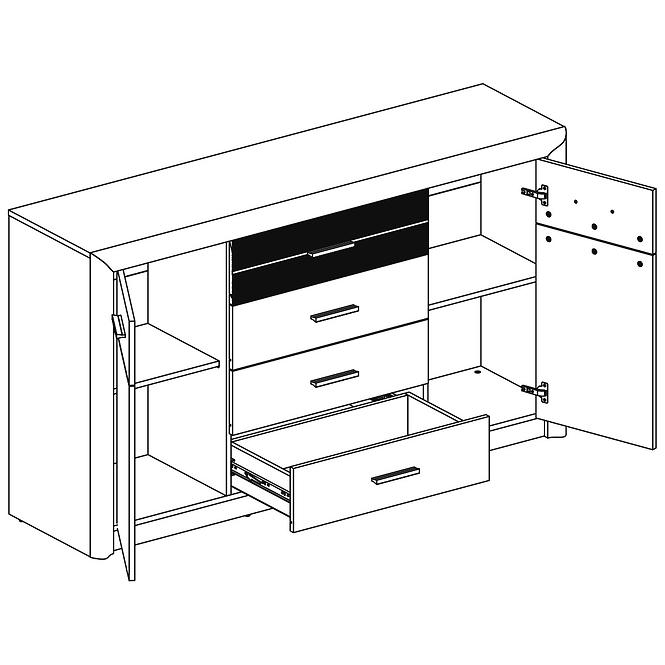 Kommode Castel 165cm Eiche Sonoma/ Sonoma Trüffel