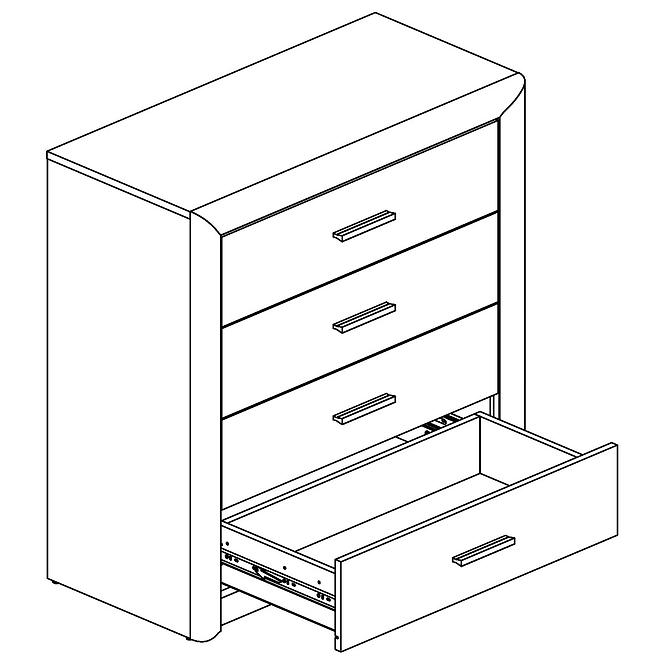 Kommode Castel 92cm Eiche Sonoma/ Sonoma Trüffel