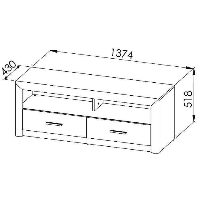 Tv Tisch Castel 138cm Eiche Sonoma/ Sonoma Trüffel