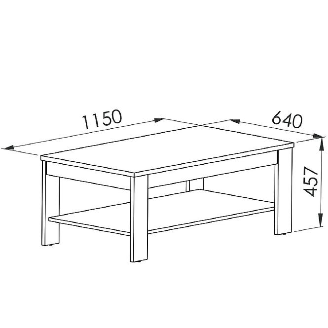 Couchtisch Castel 115cm Eiche Sonoma/ Sonoma Trüffel