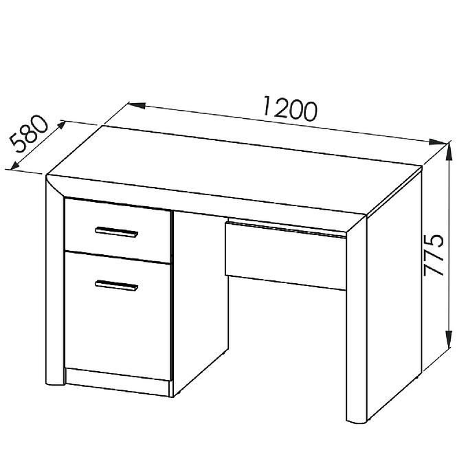 Schreibtisch Castel 120cm Eiche Sonoma/ Sonoma Trüffel