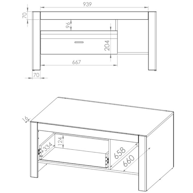 Couchtisch Arko 92cm Weiß