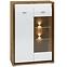 Vitrine Dallas 92cm Walnuss / Weiß Glänzend/ Weiß