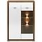 Vitrine Dallas 92cm Walnuss / Weiß Glänzend/ Weiß,3