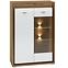 Vitrine Dallas 92cm Walnuss / Weiß Glänzend/ Walnuss