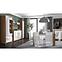 Vitrine Dallas 92cm Walnuss / Weiß Glänzend/ Walnuss,5