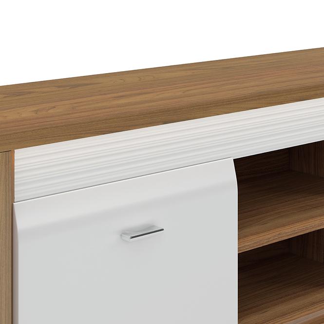 Tv Tisch Dallas 165cm Walnuss / Weiß Glänzend/ Walnuss