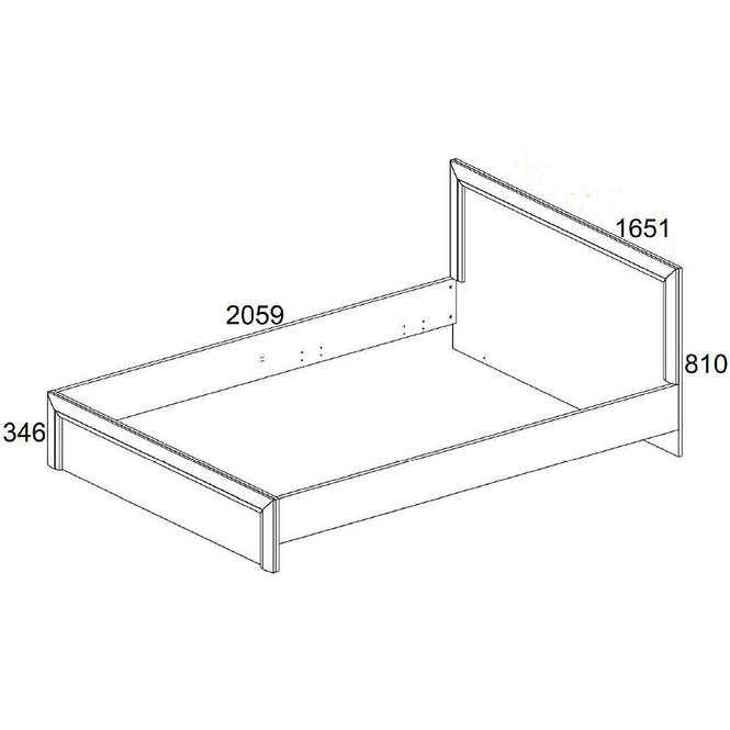 Bett Olivia 160cm Creme / Eiche Ancona
