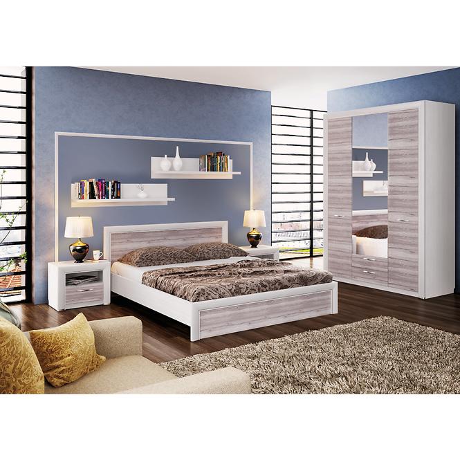 Bett Olivia 160cm Creme / Eiche Ancona