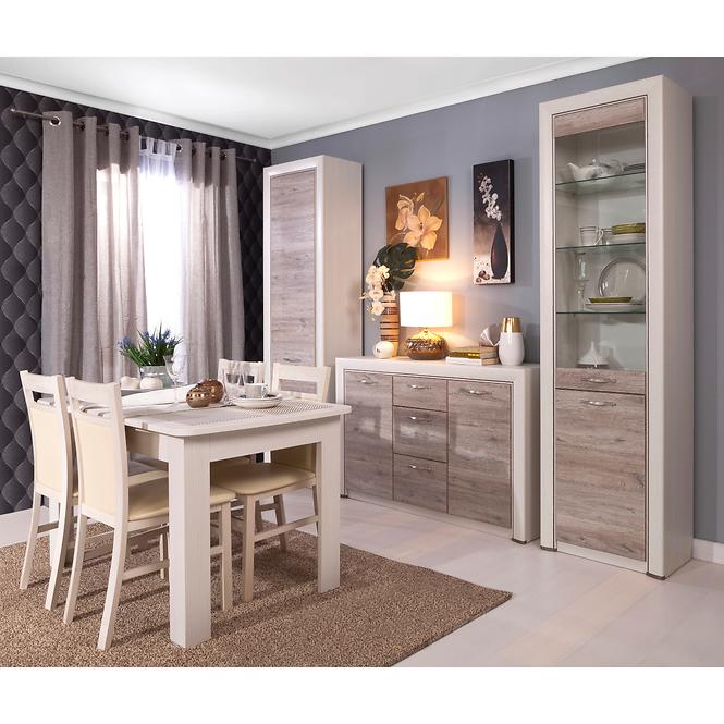 Bett Olivia 160cm Creme / Eiche Ancona