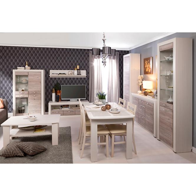 Bett Olivia 160cm Creme / Eiche Ancona