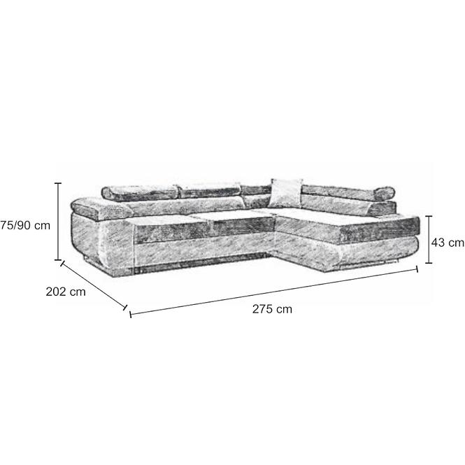 Ecksofa Lido rechte Alfa 19 + Alfa 17