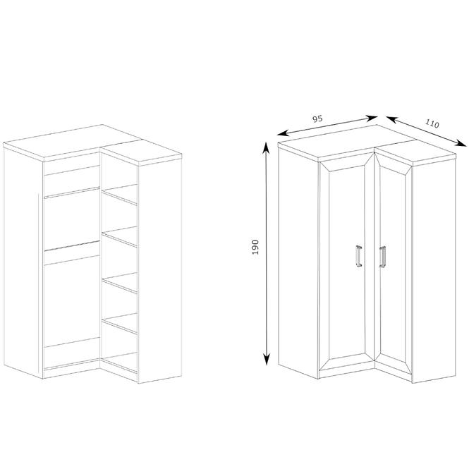 Schrank Tadeusz 110/95cm Eiche Lefkas