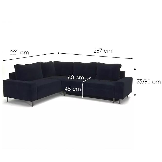Ecksofa Havana L Monolith 79 dunkelblau
