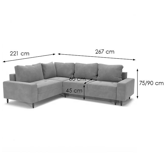 Ecksofa Havana L Monolith 85 silber