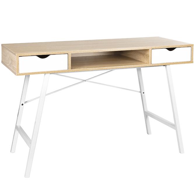 Schreibtisch Nordic 120cm Weiß/Eiche Sonoma