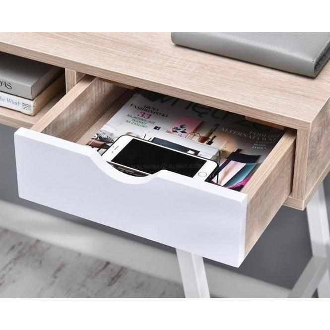 Schreibtisch Nordic 120cm Weiß/Eiche Sonoma