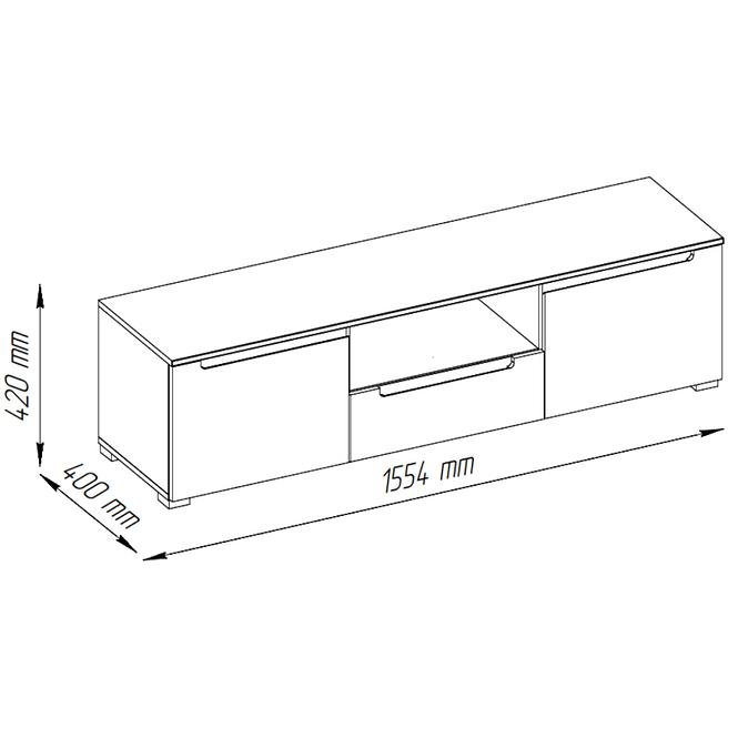 Tv Tisch Hill 155,4cm Weiß