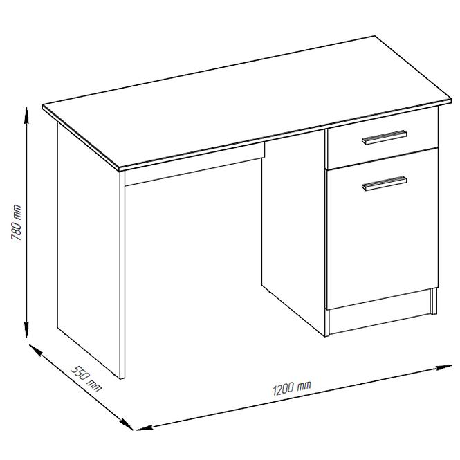 Schreibtisch Stil 2 120cm Eiche Wotan/Weiß