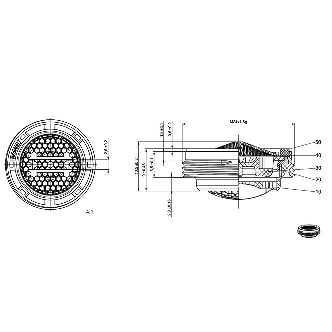 Im-P014 Perlator Waschbecken / Badewanne M24