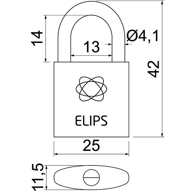 Messing Vorhängeschloss RV.ELIPS.25