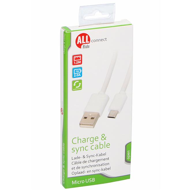 Allride connect ladekabel micro usb 120 cm