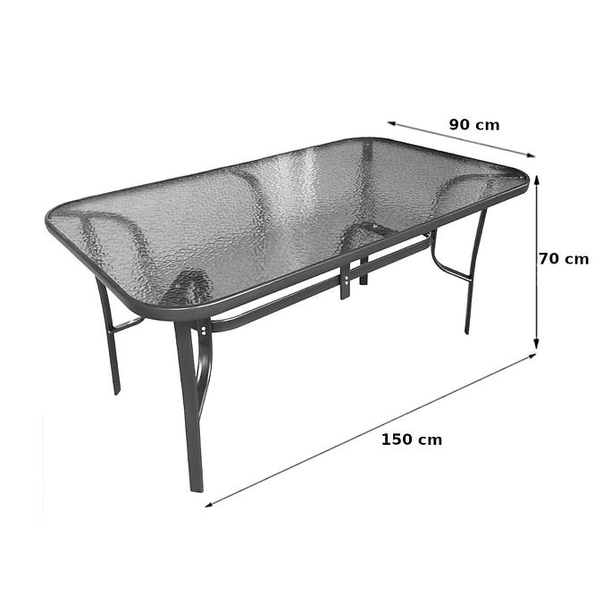 Glastisch 150x90x70 braun