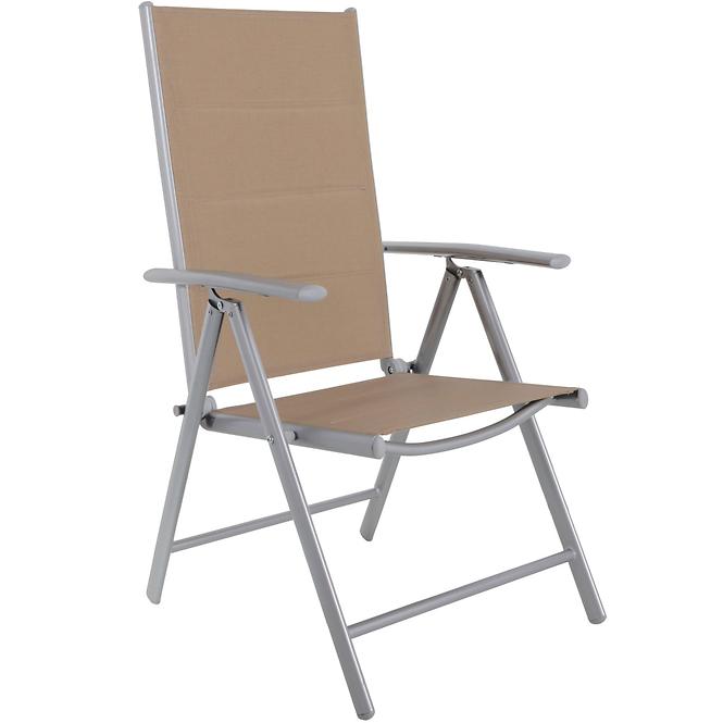 Stuhl verstellbar, 7-Positionen Porto, gepolstert, Taupe