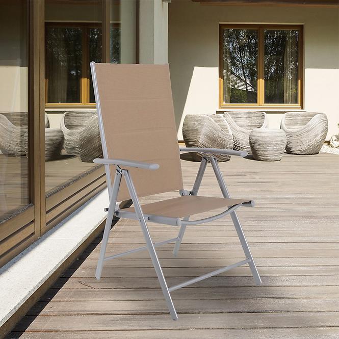 Stuhl verstellbar, 7-Positionen Porto, gepolstert, Taupe