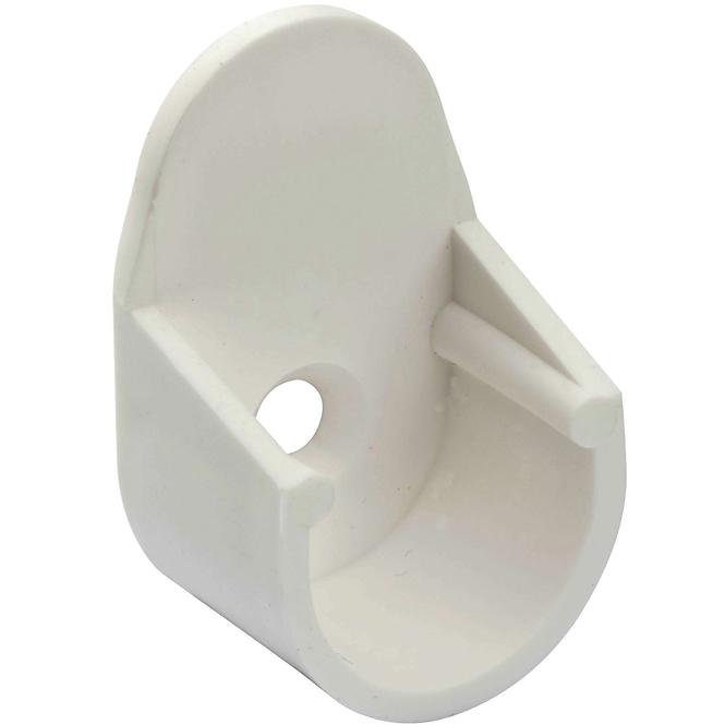 Halter für kleiderstange von 18mm, kunststoff, weiss, 2 st.