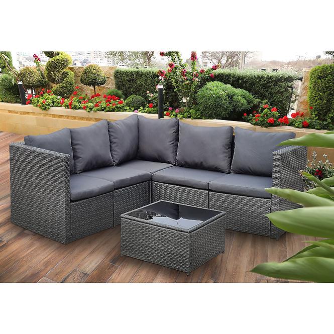 Garten ecksofa 6 teile Sofia anthrazit