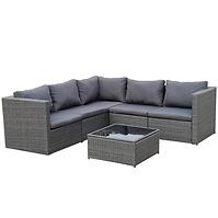 Garten ecksofa 6 teile Sofia anthrazit