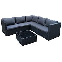 Garten ecksofa 6 teile Sofia schwarz